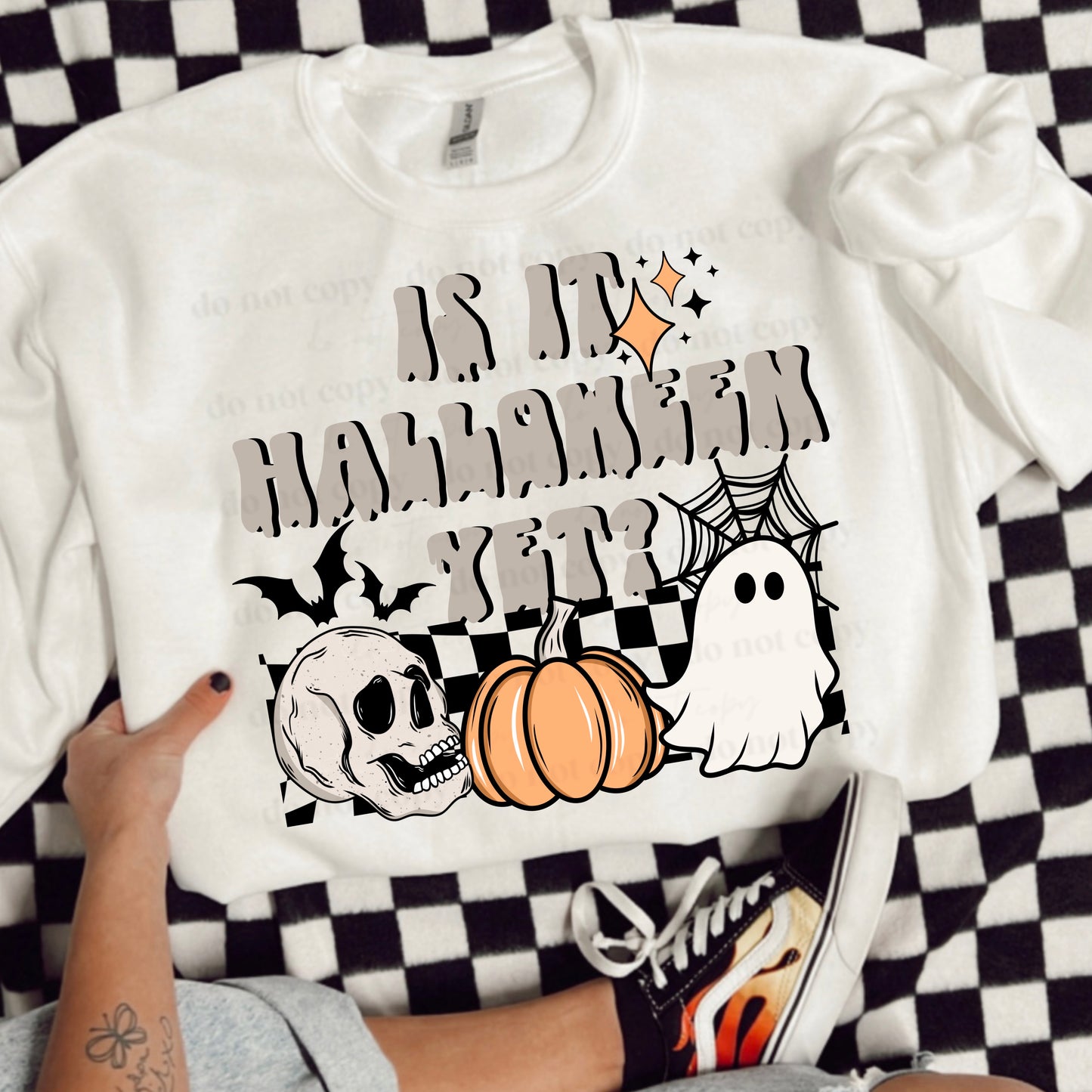 Is it Halloween yet skellie ghost - DTF TRANSFER