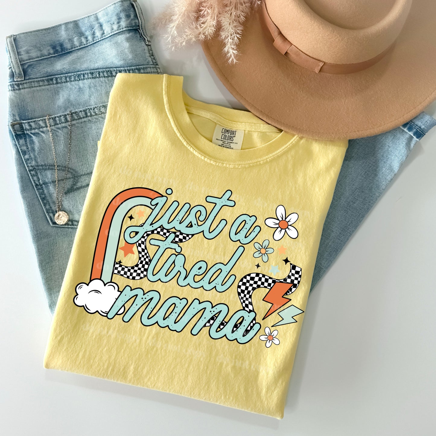 Just a tired Mama retro - DTF TRANSFER