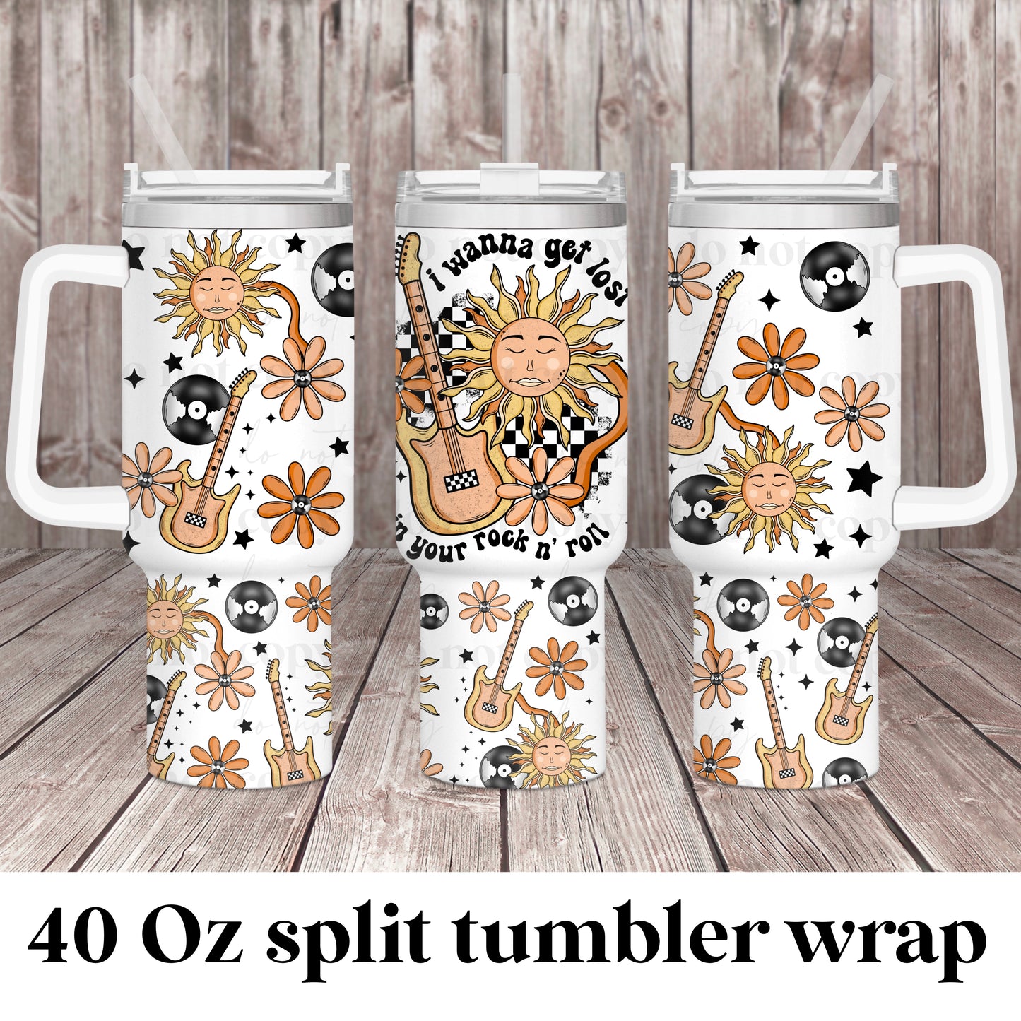 Rock&Roll; UV DTF 40OZ TUMBLER Wraps (top & bottom) (CSC Ap24)