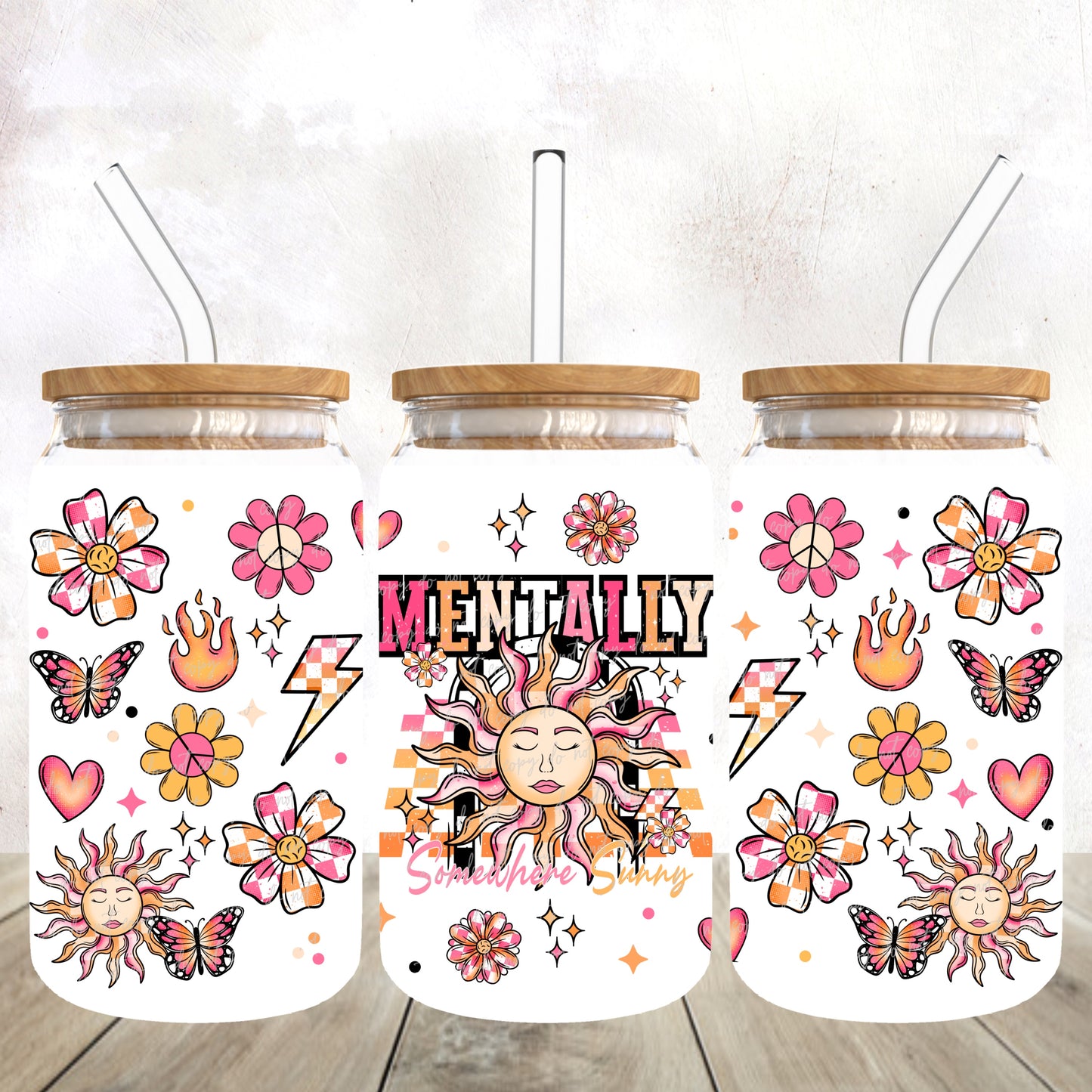 Mentally somewhere sunny-dtf wrap 16oz libbey (VDS F24)