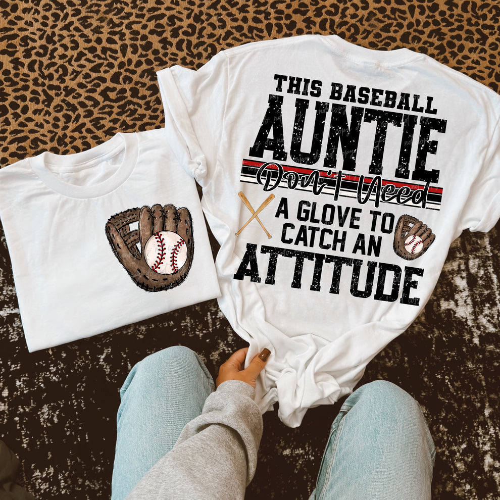 Baseball Auntie Attitude-DTF TRANSFER (VDS)
