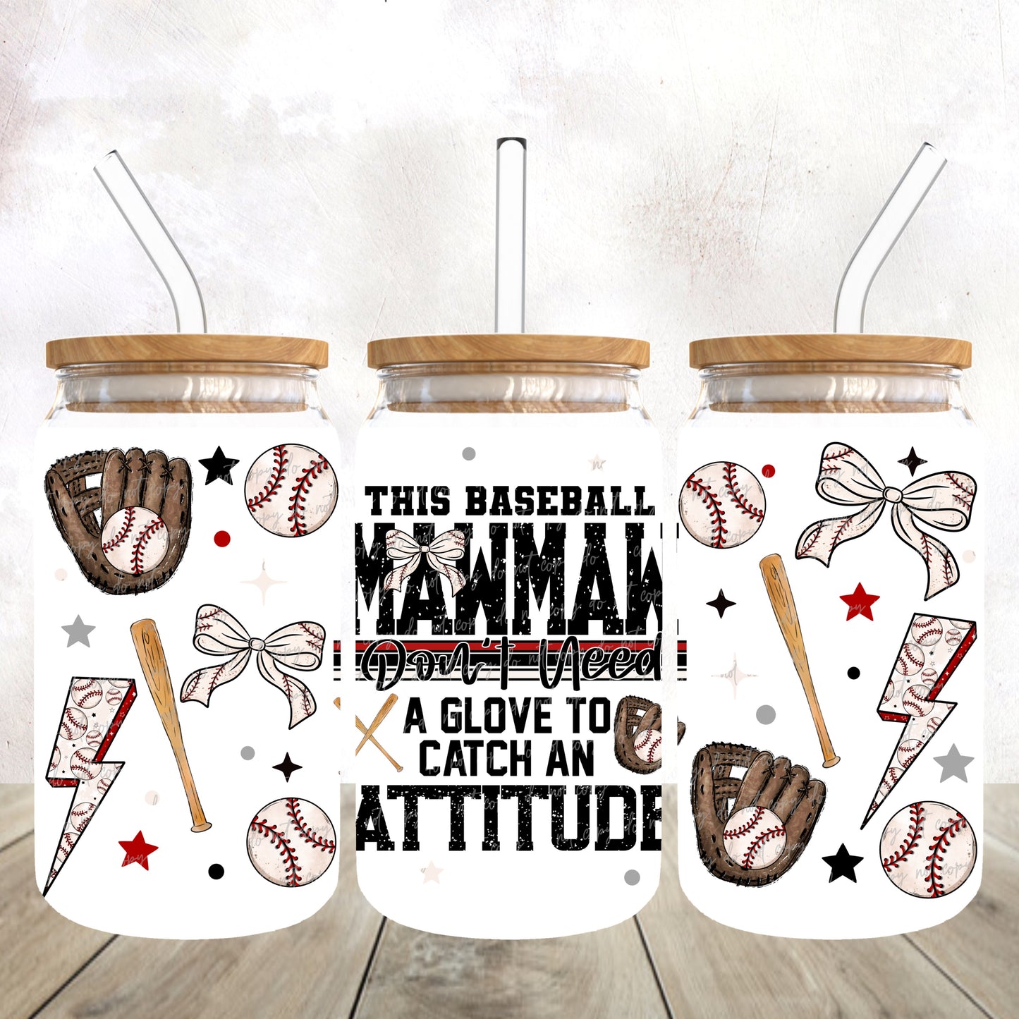 Baseball Mawmaw-dtf wrap 16oz libbey (VDS F24)