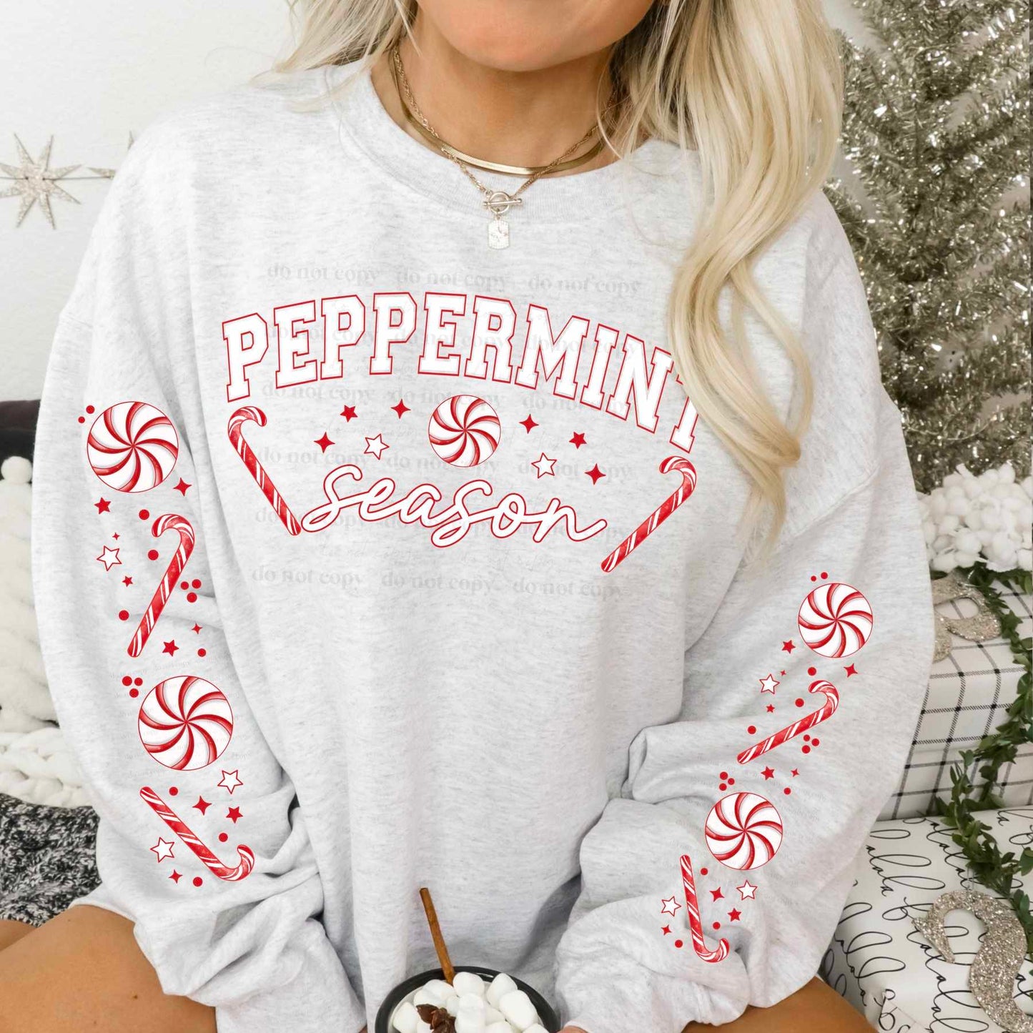 Peppermint season w/ or w/o sleeves - DTF TRANSFER - (CSC)