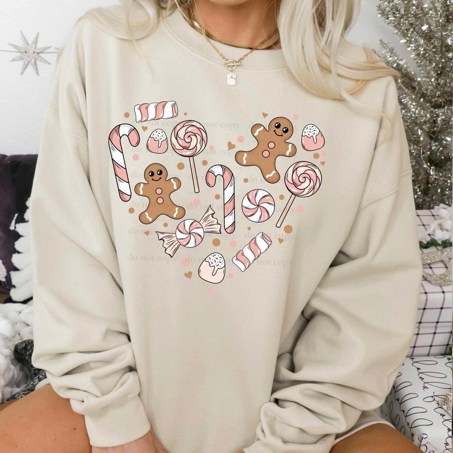 Christmas candy heart -DTF TRANSFER (CSC)