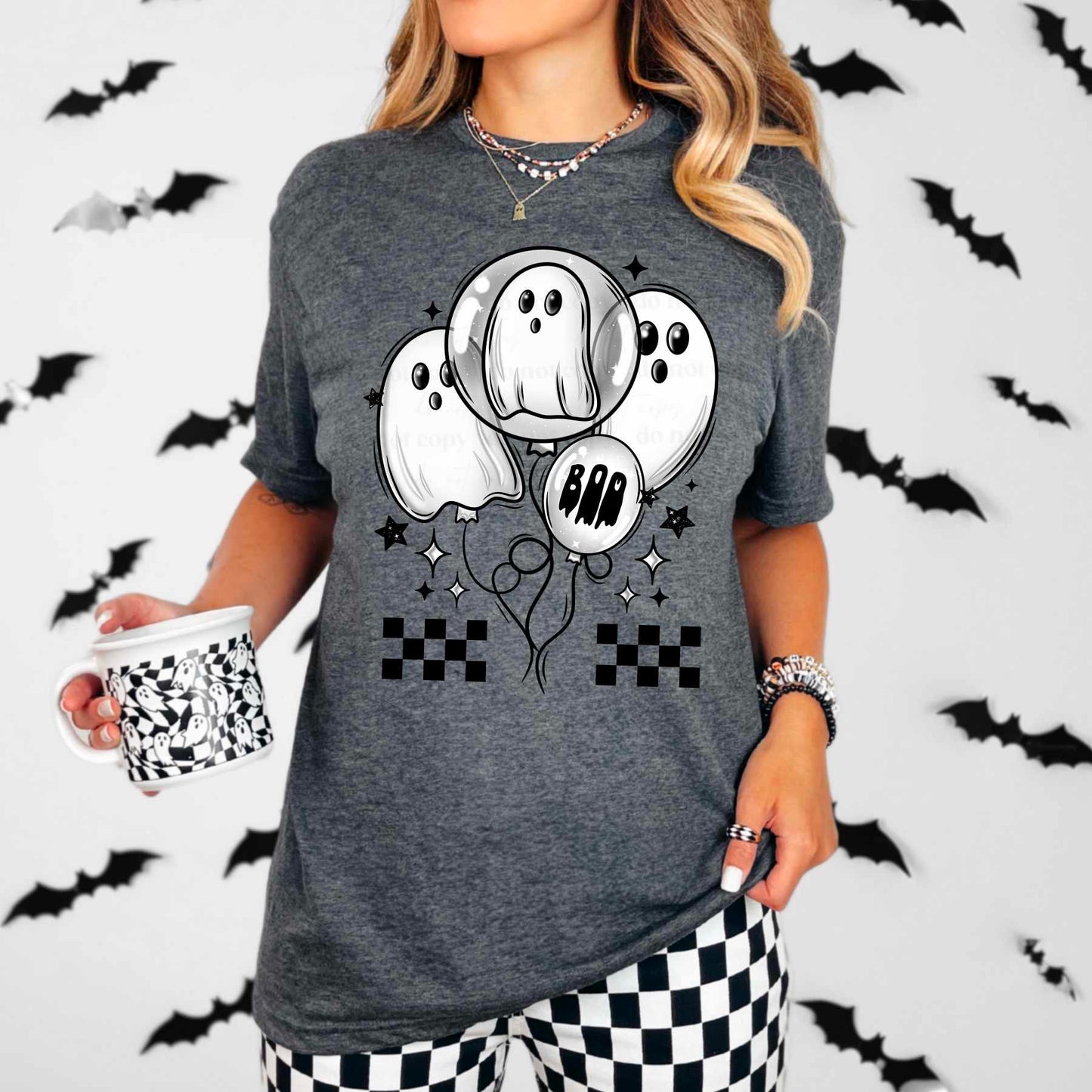 Boo balloons black -DTF TRANSFER (CSC)