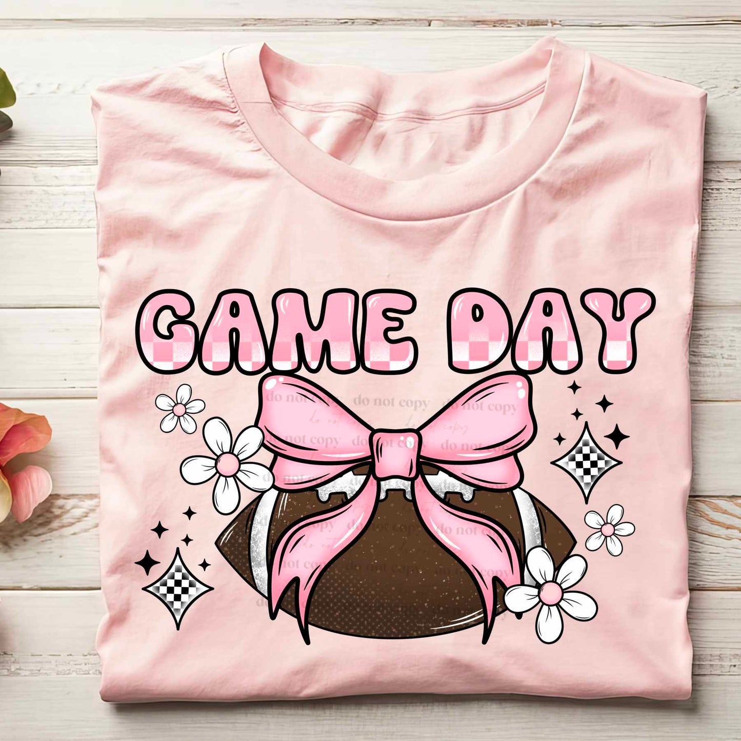 Pink bow game day -DTF TRANSFER (CSC)