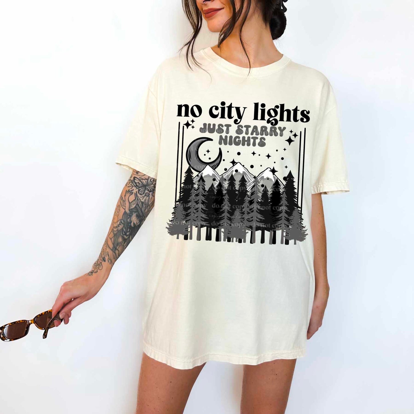 No city lights black -DTF TRANSFER (CSC)