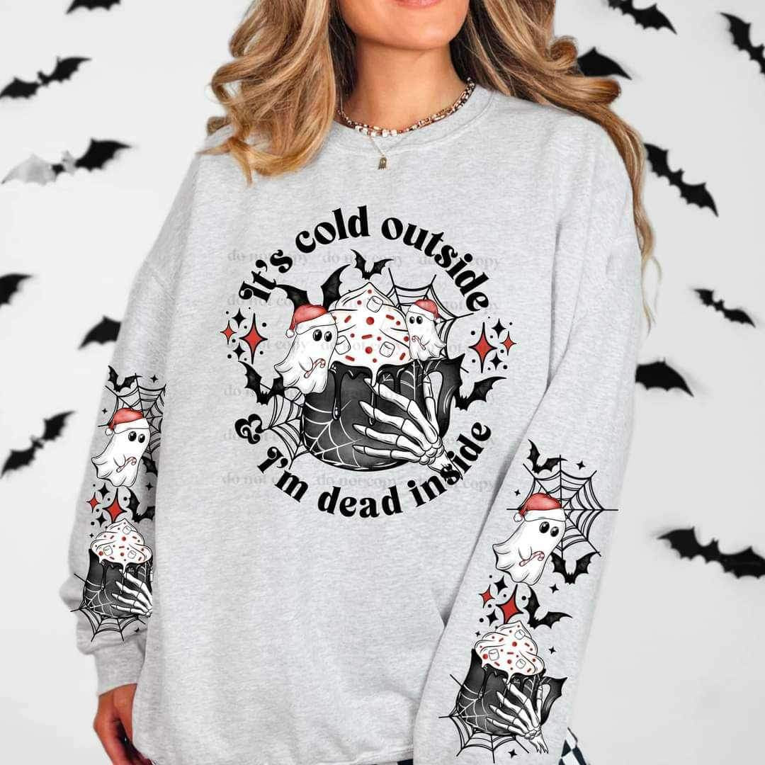 It’s cold outside (black)w/ or w/o sleeves - DTF TRANSFER - (CSC/T)