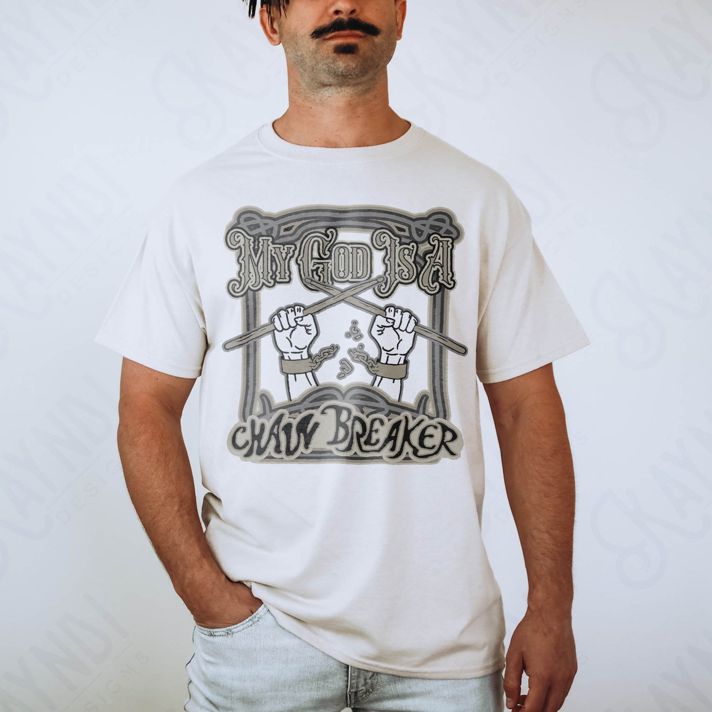 My God Is A Chain Breaker Black - DTF TRANSFER (SSDD/KD HOLY ROLLERS COLLAB)