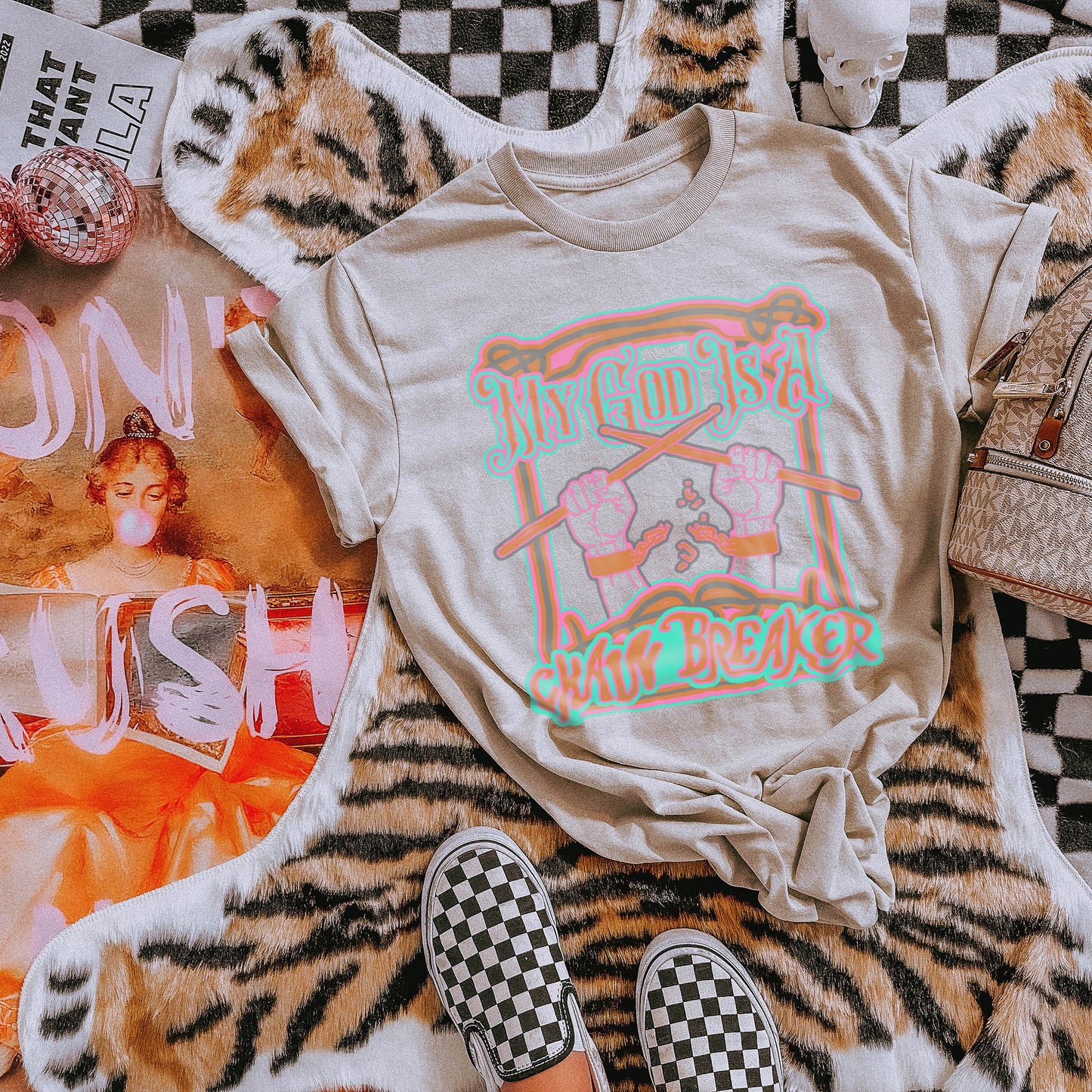 My God Is A Chain Breaker Pink - DTF TRANSFER (SSDD/KD HOLY ROLLERS COLLAB)