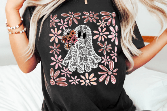 Floral lace ghost - DTF TRANSFER (CFD)