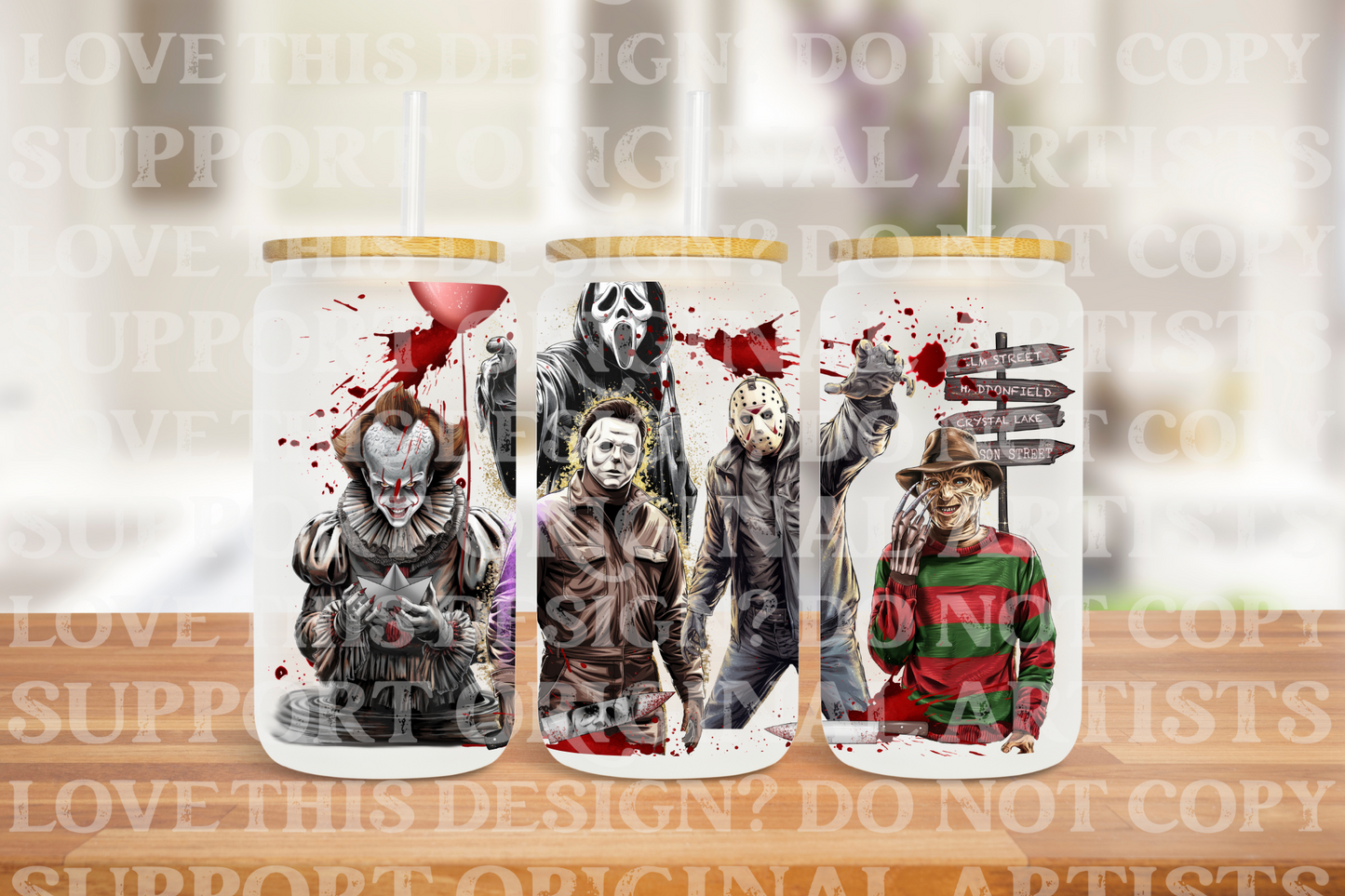 Horror guys- UV dtf wrap 16oz libbey : SSDD Pola3