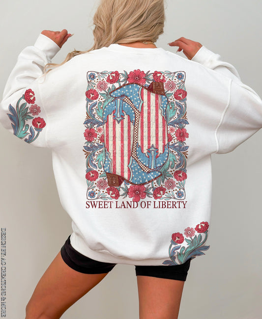Sweet land of liberty Americana cowgirl boots - DTF TRANSFER (AGCM)