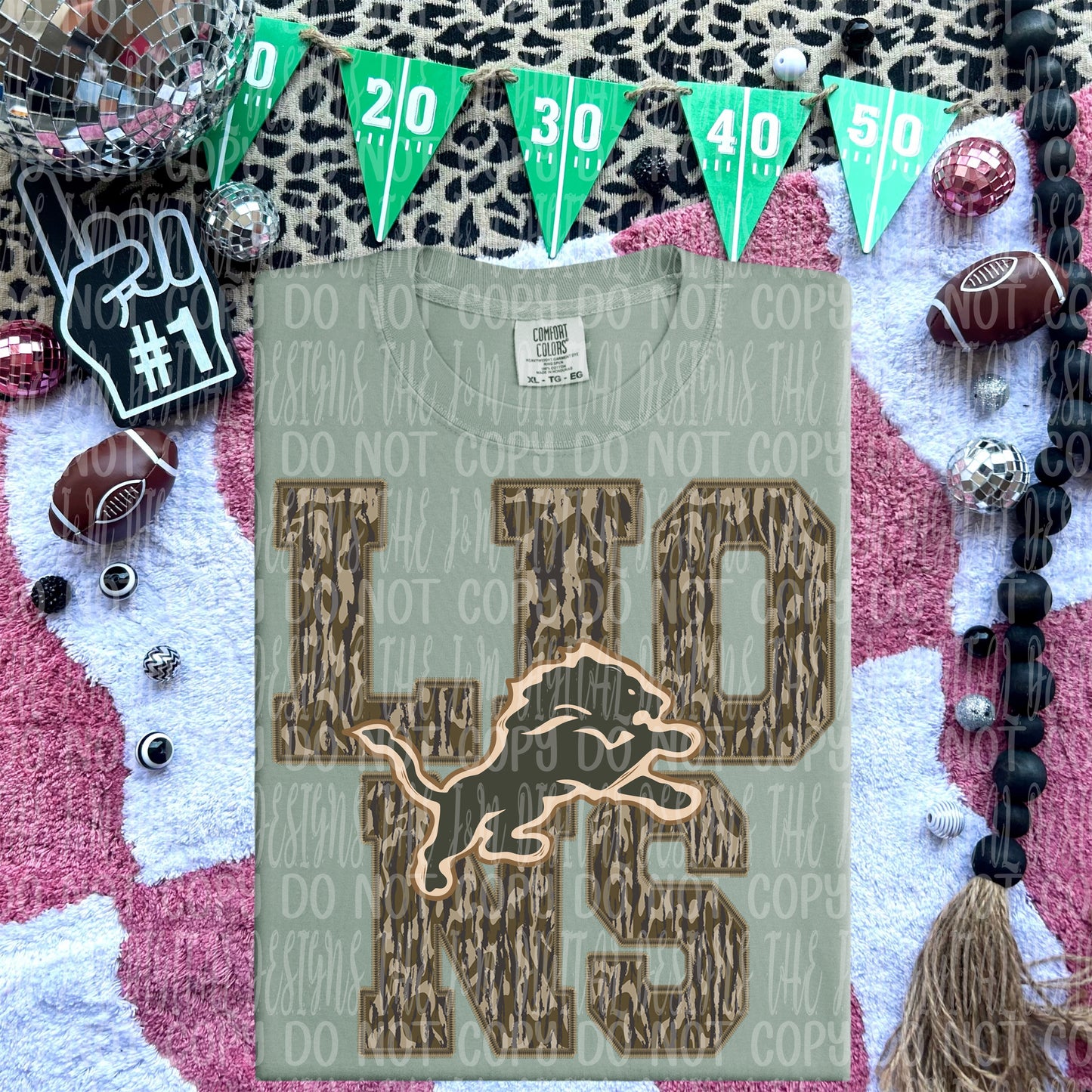 Lions - mascot camo - DTF TRANSFER (JMD)