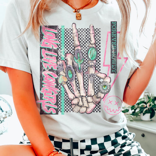 Long live Cowgirls skellie peace sign - DTF TRANSFER (AGCM)