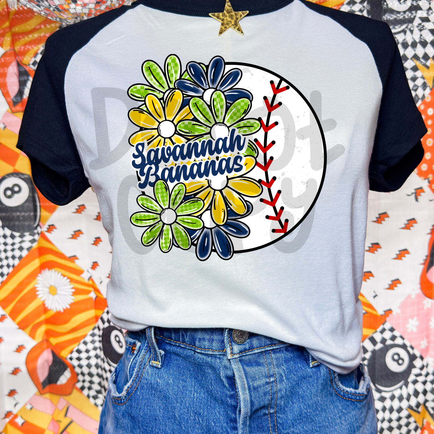 Floral baseball Savannah Bananas - DTF TRANSFER
