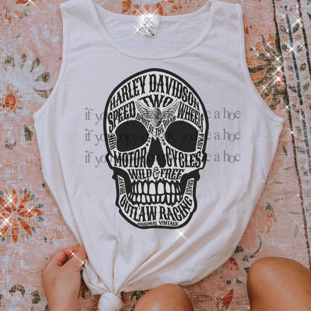 Harley Davidson Skull - DTF TRANSFER (SAVED)