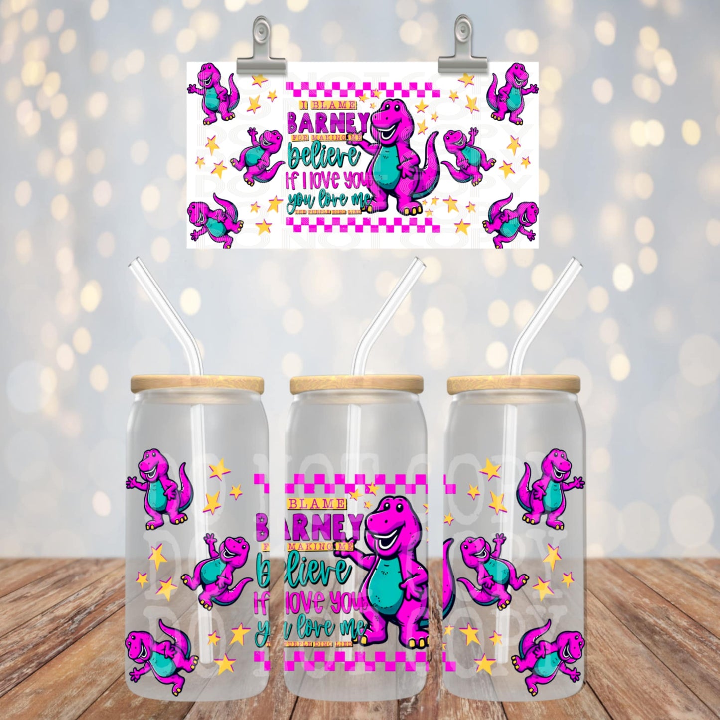 Barney - UV dtf wrap 16oz libbey (PHDC MY25)