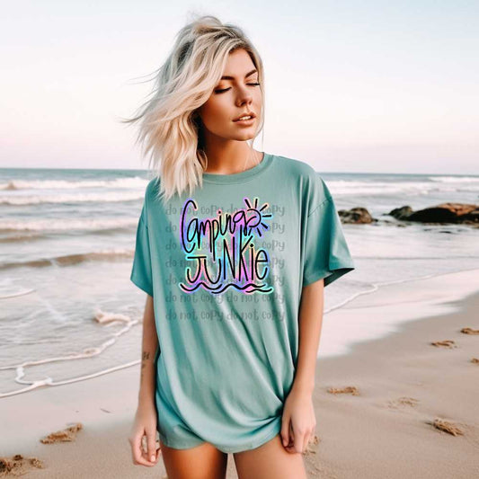 Camping Junkie - DTF TRANSFER (CLD)