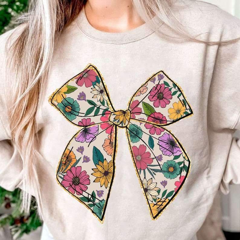 Coquette Floral Bow - DTF TRANSFER