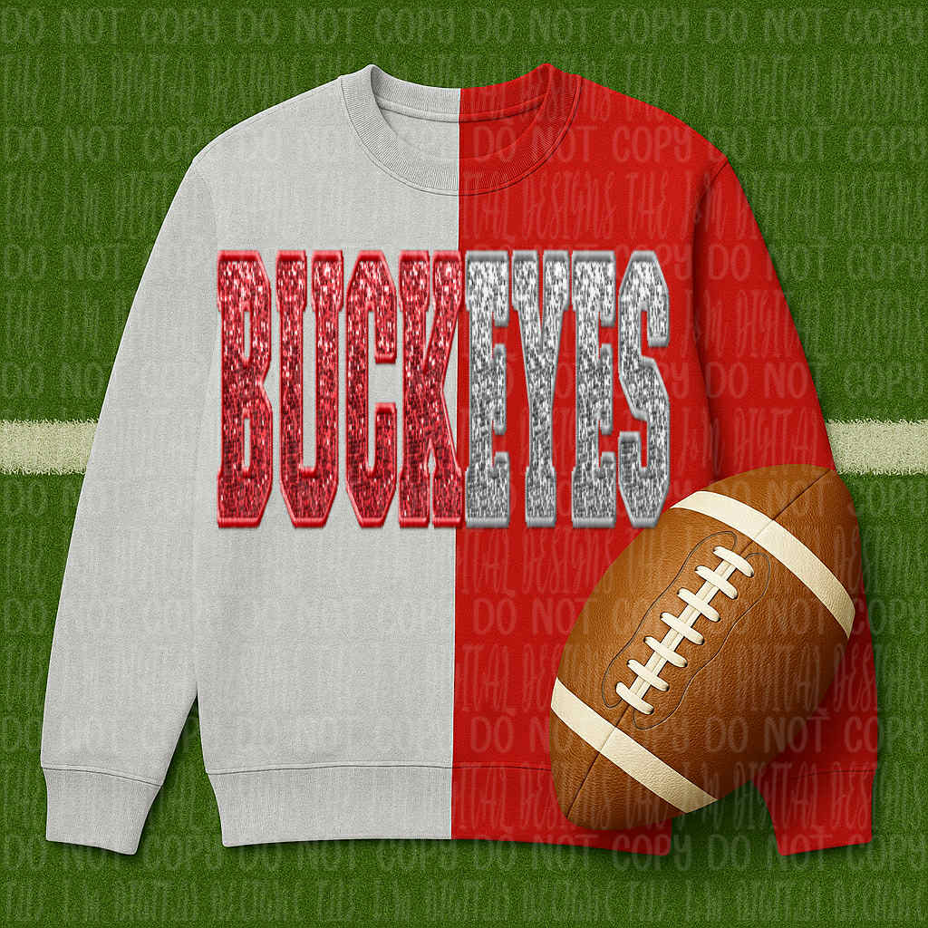 Buckeyes ; sequin split - DTF TRANSFER (JMD)