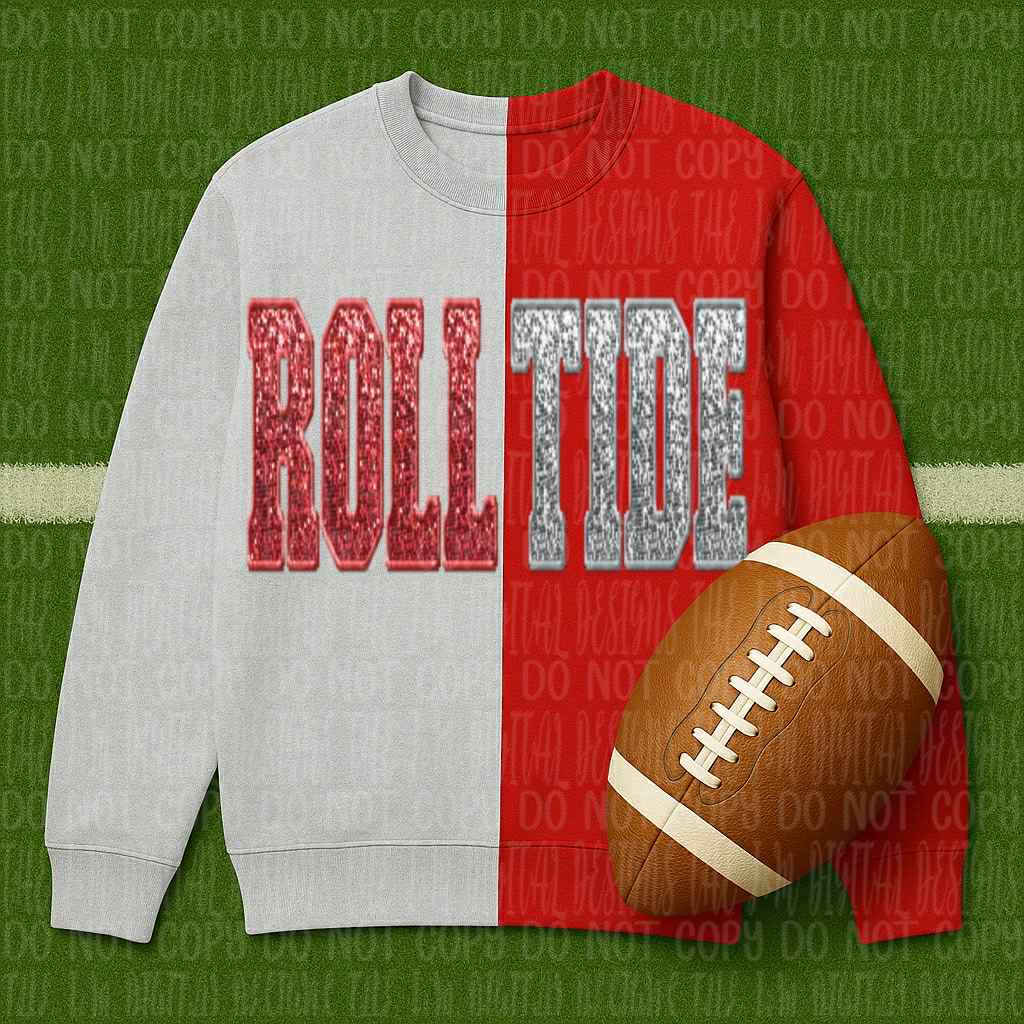 Roll tide ; sequin split - DTF TRANSFER (JMD)