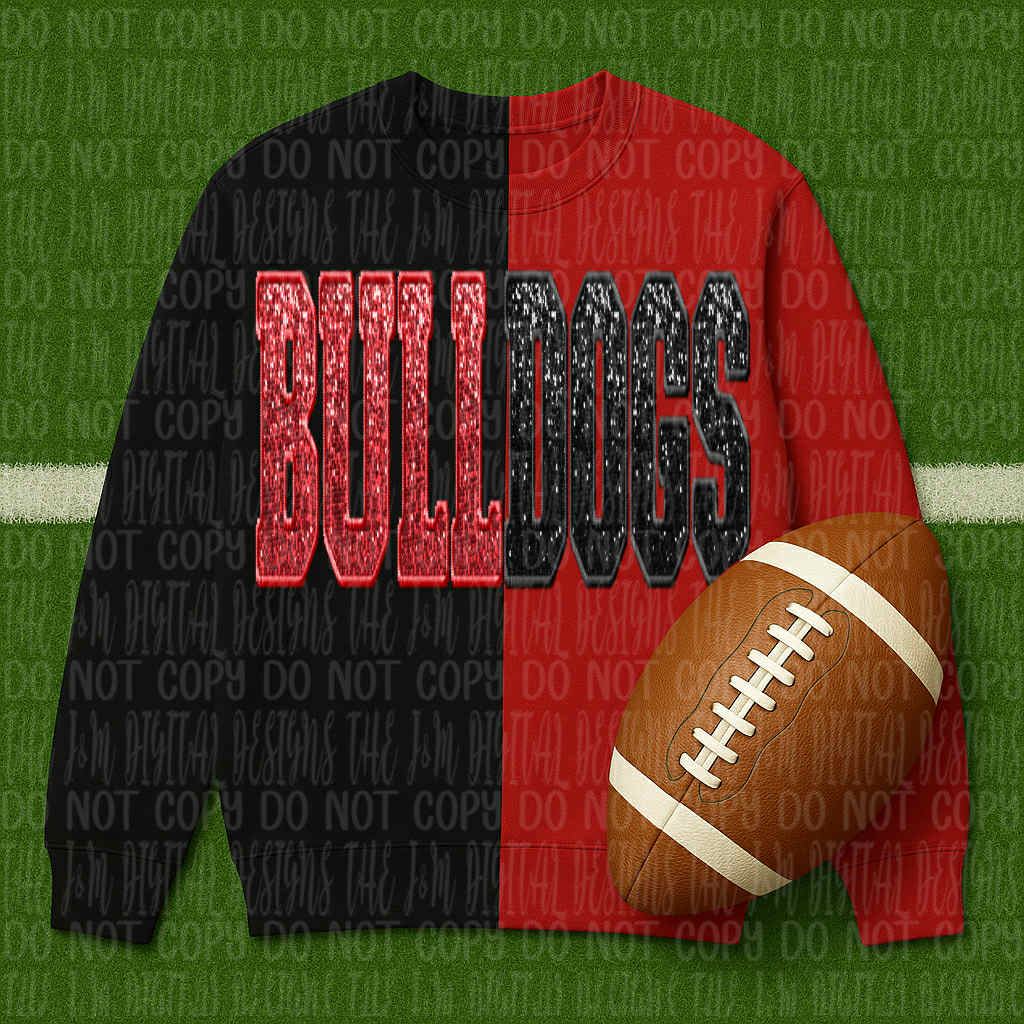 Bulldogs ; sequin split - DTF TRANSFER (JMD)