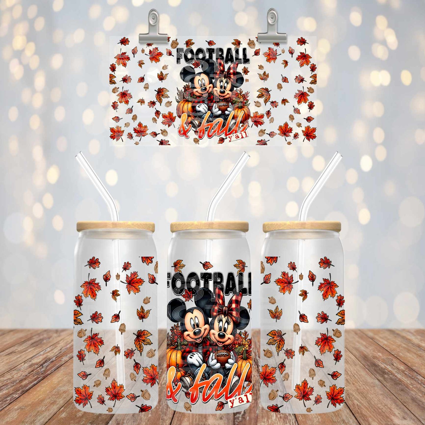 Football & Fall - UV dtf wrap 16oz libbey : TED