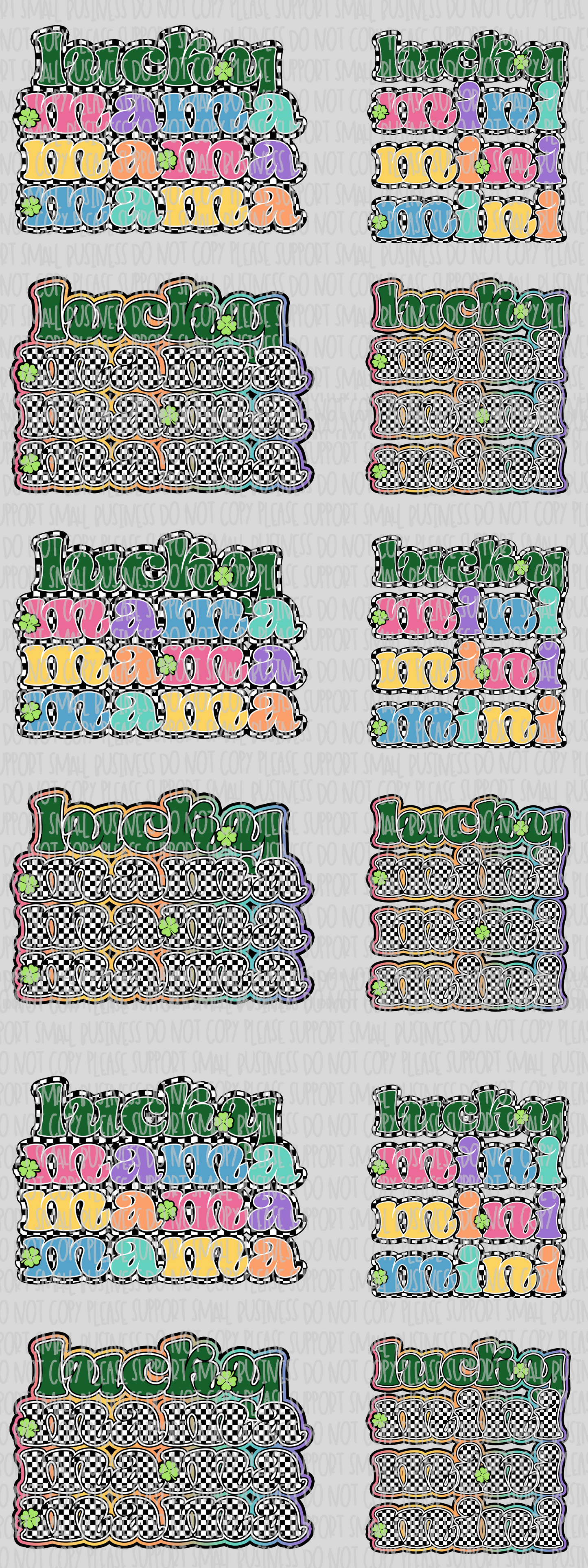 Lucky Mama & Lucky Mini; premade gang sheet