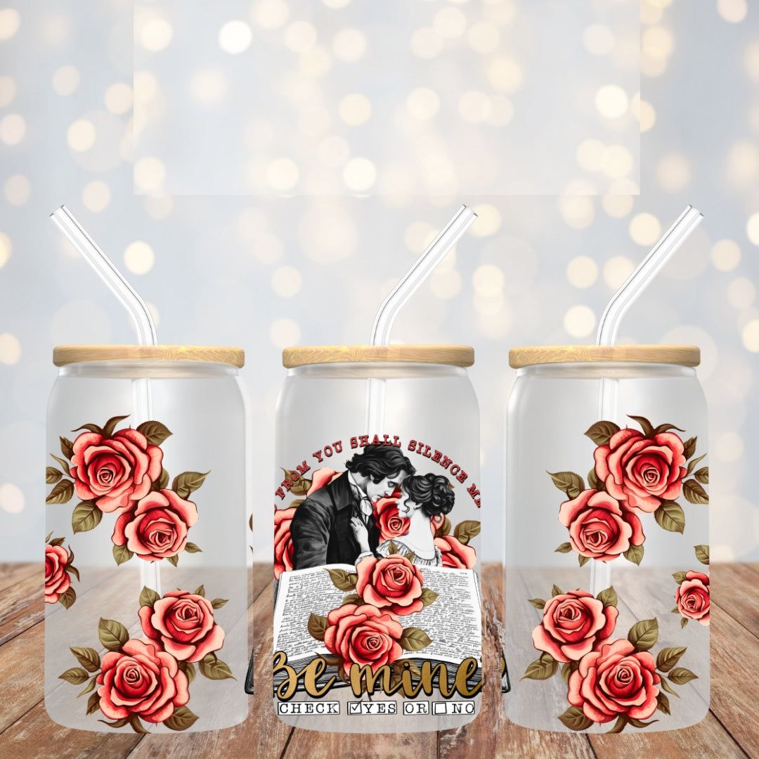 One Word - Libbey glass can 16oz UV DTF cup wrap decals for tumblers (TED)