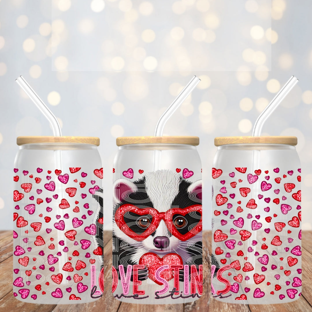 Love Stinks - UV dtf wrap 16oz libbey : TED
