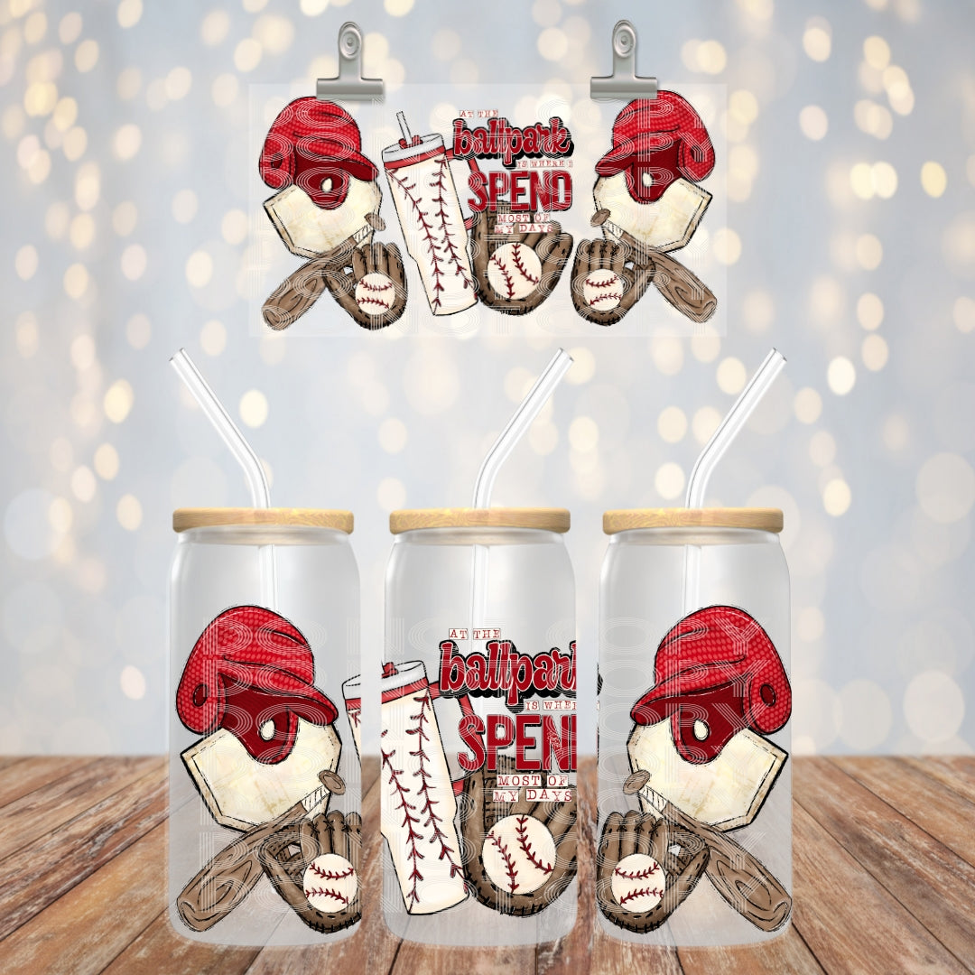 At The Ballpark Baseball - UV dtf wrap 16oz libbey : TED