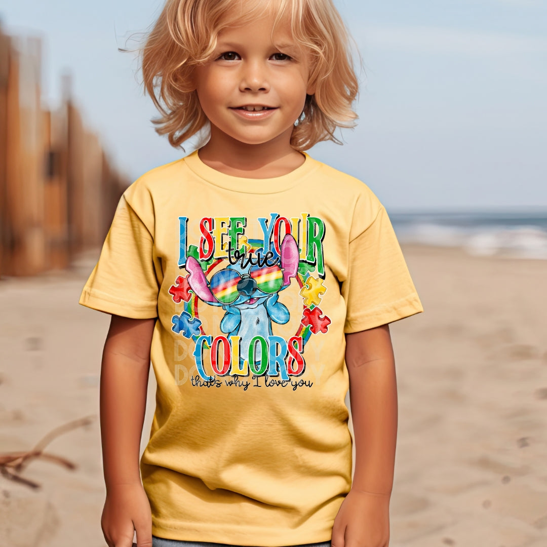 I See Your True Colors Blue Monster - DTF TRANSFER (SSDD)