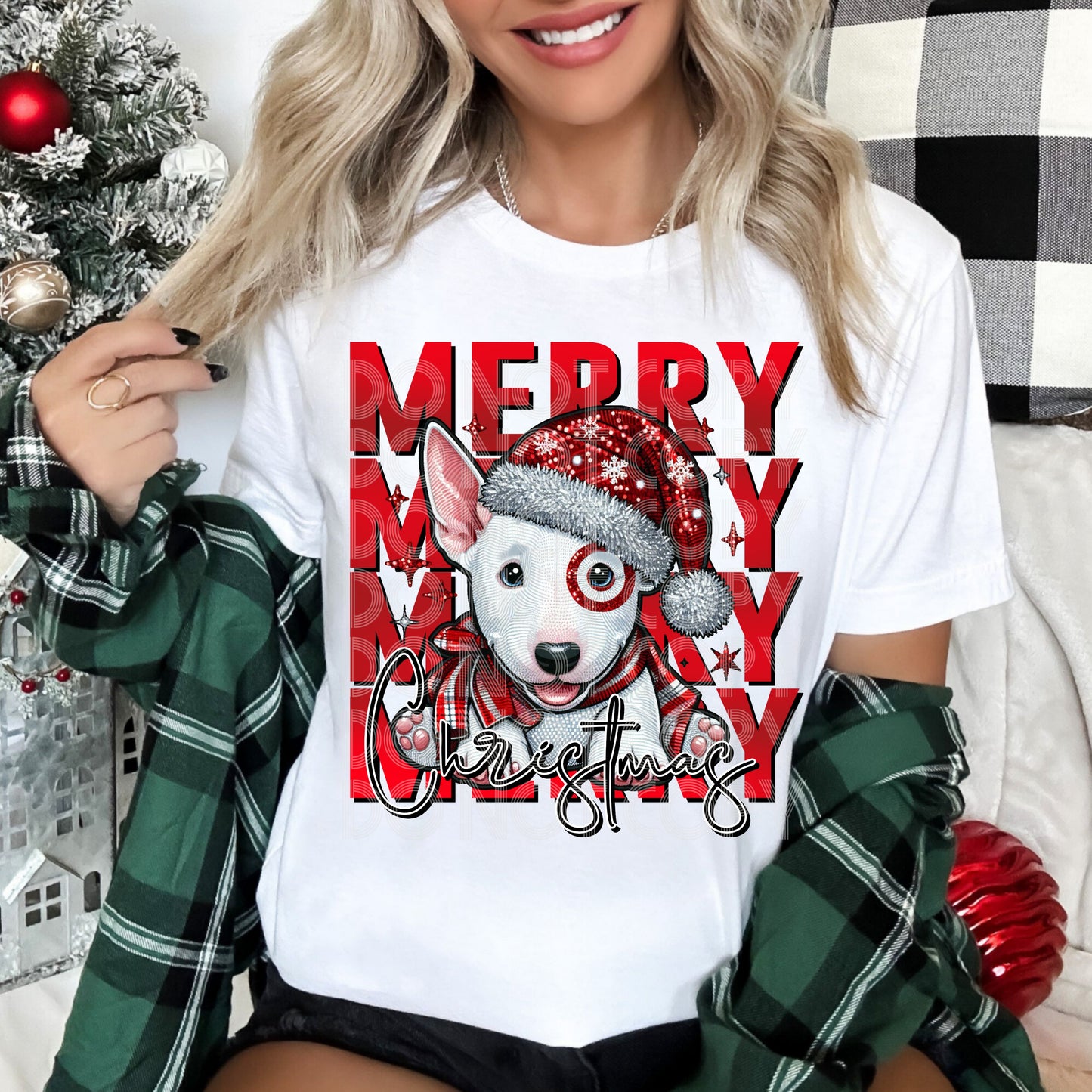 Merry Christmas Target dog - DTF TRANSFER (SSDD)