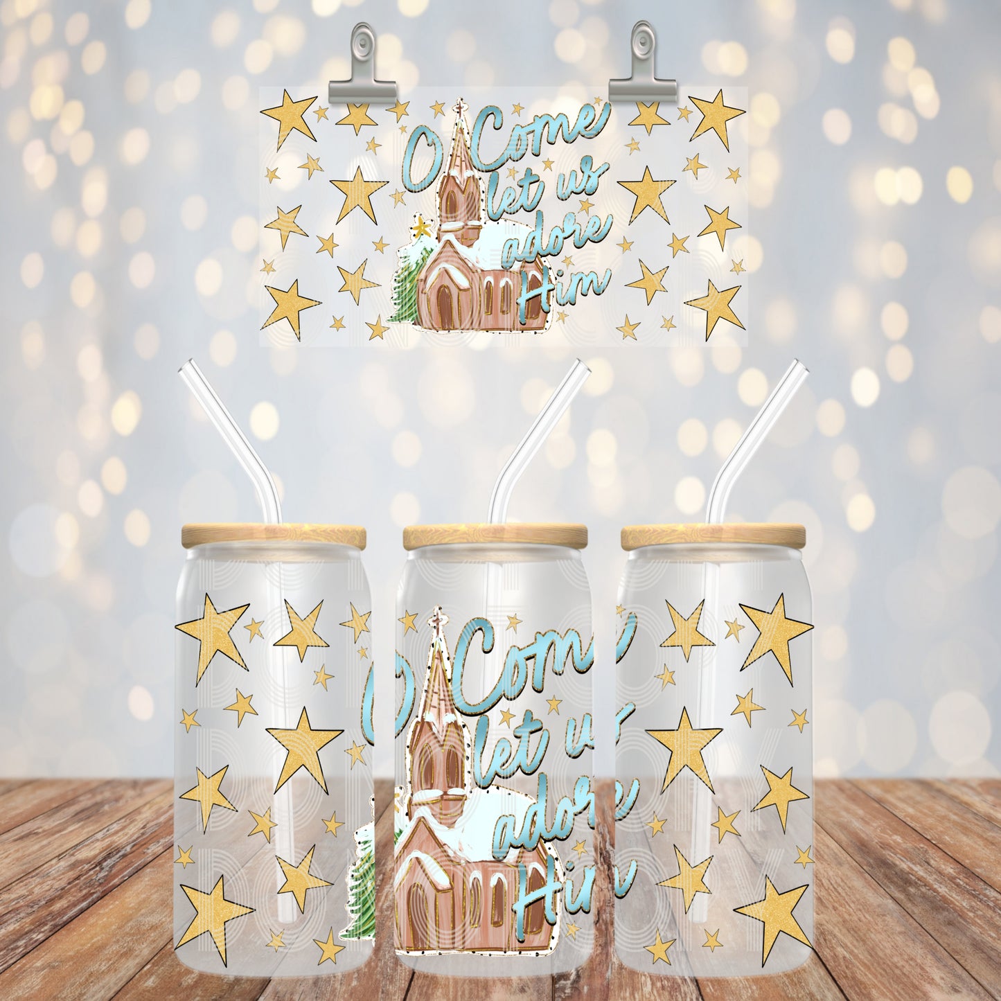 Come let us adore him - UV dtf wrap 16oz libbey : PHDC O24