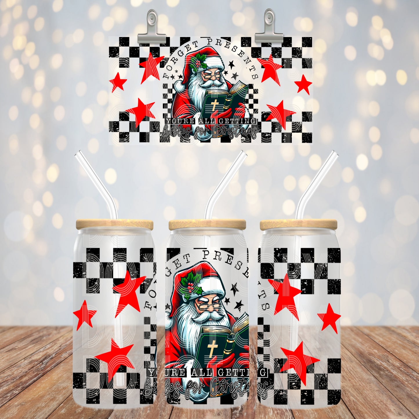 Bibles for Christmas - UV dtf wrap 16oz libbey : PHDC O24