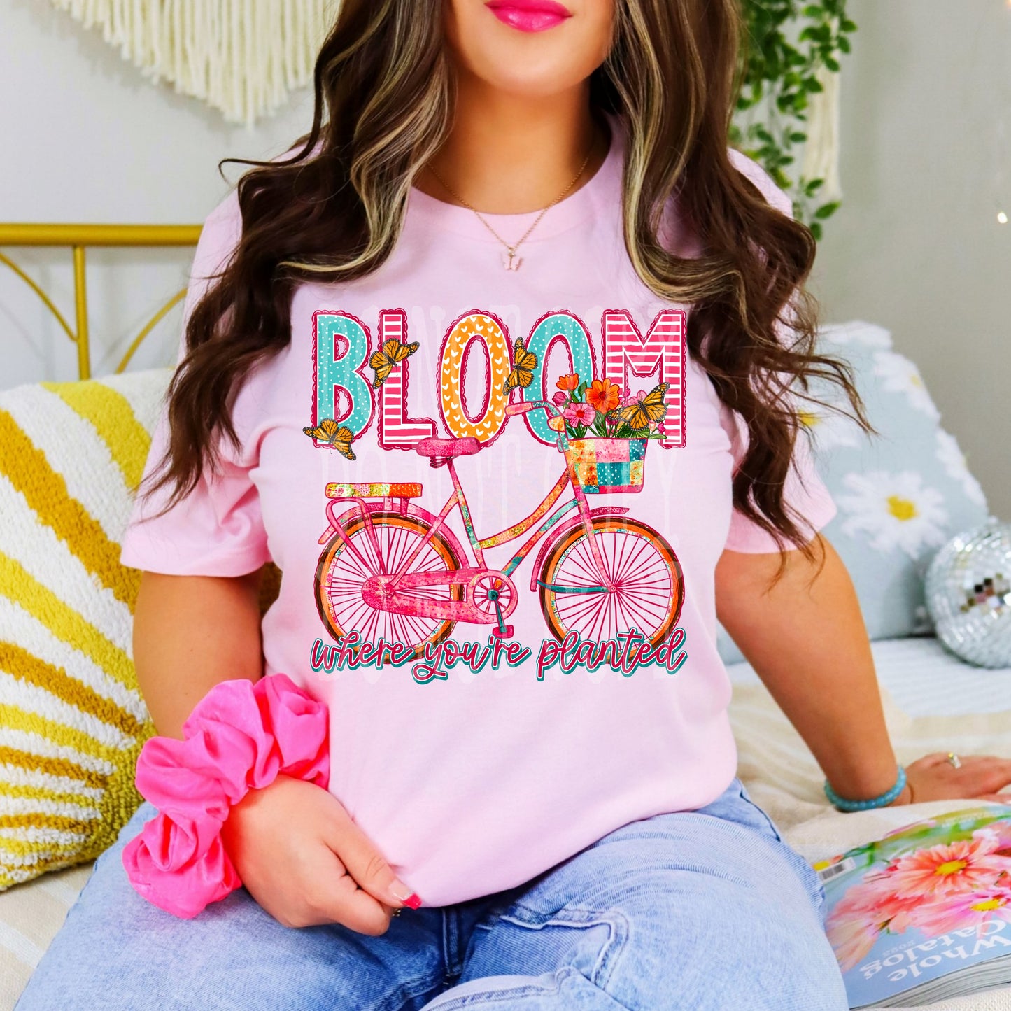 Bloom where you are planted bicycle - DTF TRANSFER (PHDC F25)