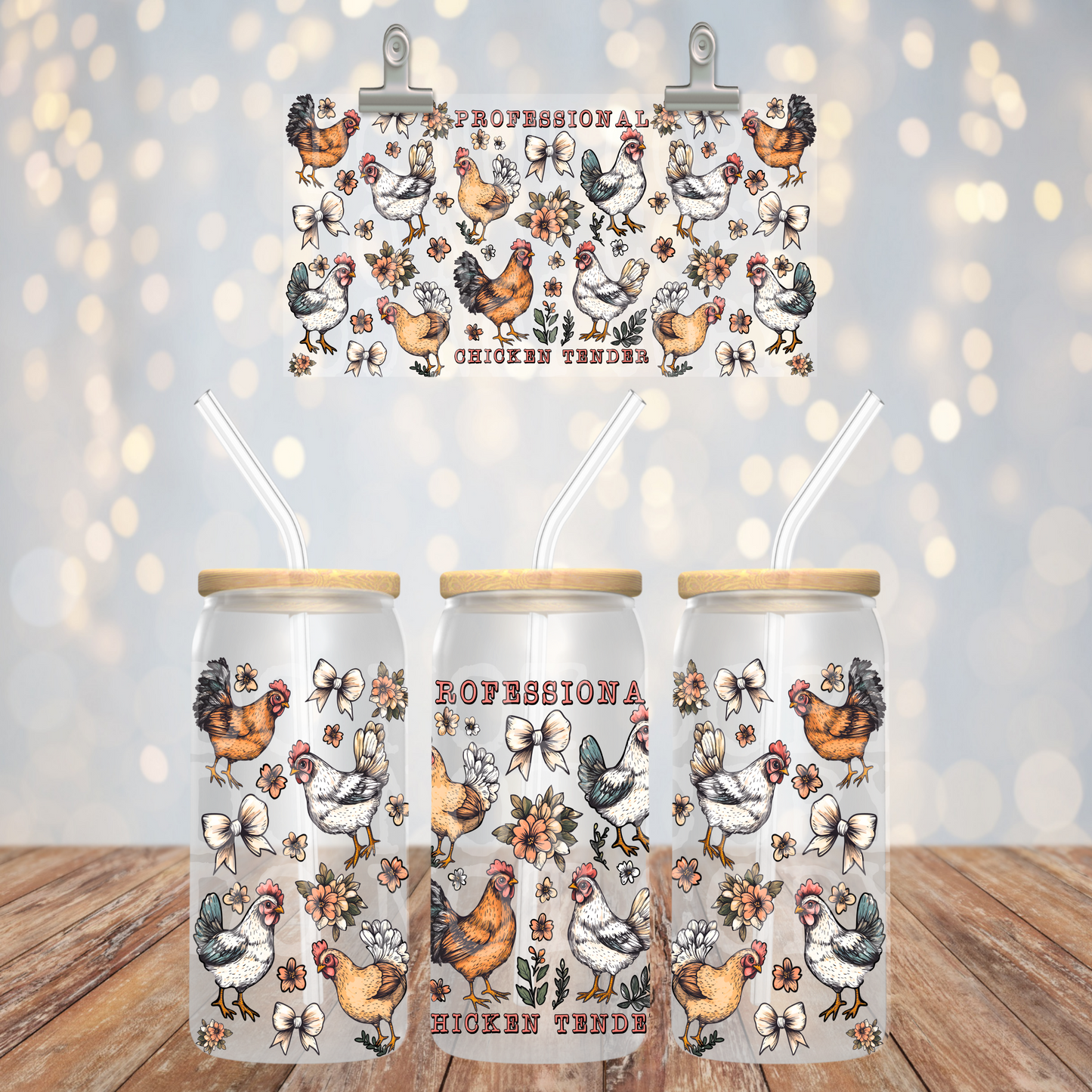 Professional chicken tender - UV dtf wrap 16oz libbey : PHDC