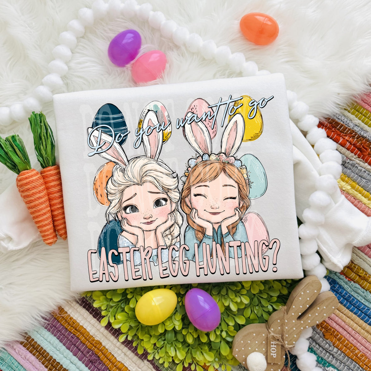 Do you want to go Easter egg hunting? - DTF TRANSFER (Eggstravaganza multi designer collab)
