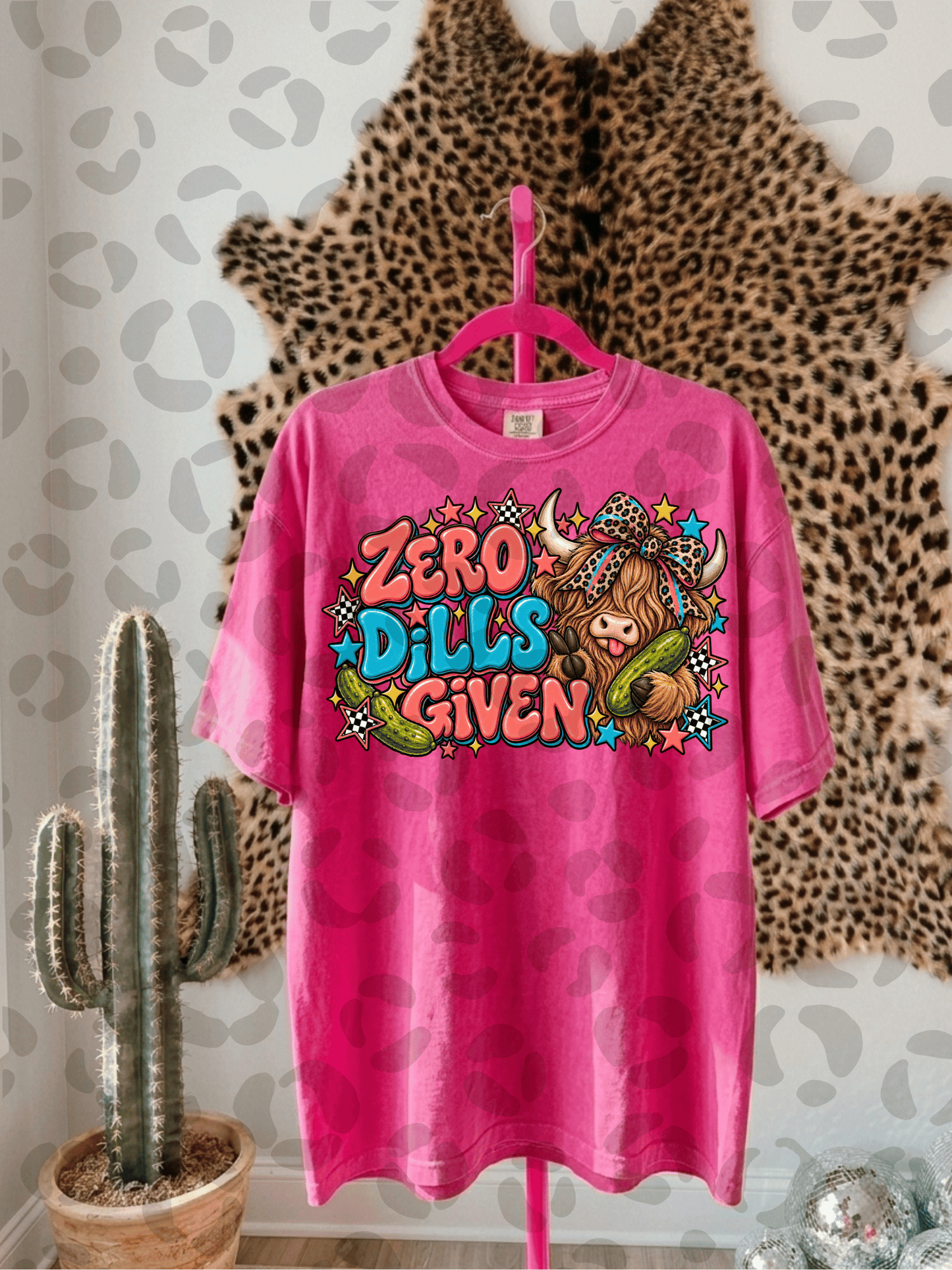 Zero dills given highland cow - DTF TRANSFER (PVC)