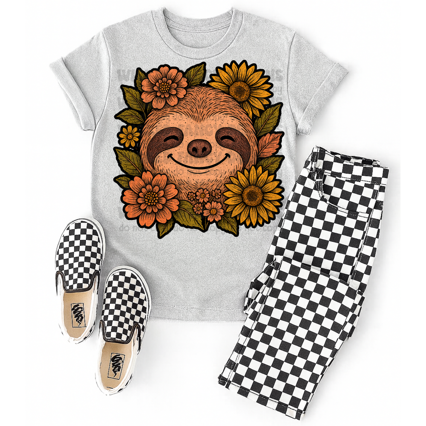 Sloth sunflowers - DTF TRANSFER (WFD)