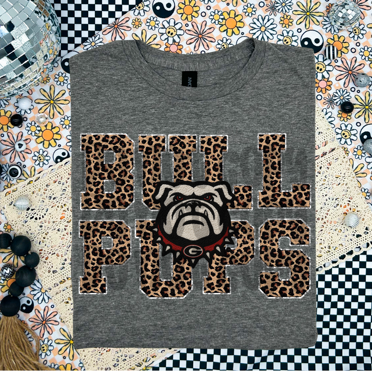 Bullpups ; leopard faux chenille - DTF TRANSFER (WFD Sept25)