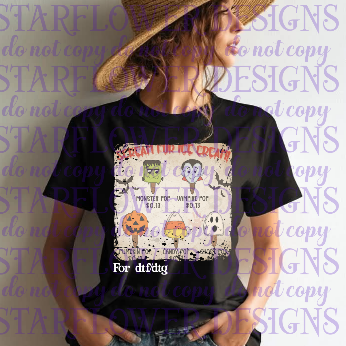 Scream for Ice Cream- DTF TRANSFER (Spooky Summer Collab)