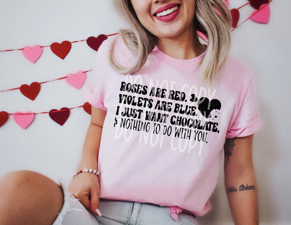 I just want chocolate BLACK - DTF TRANSFER (TED/LDC)