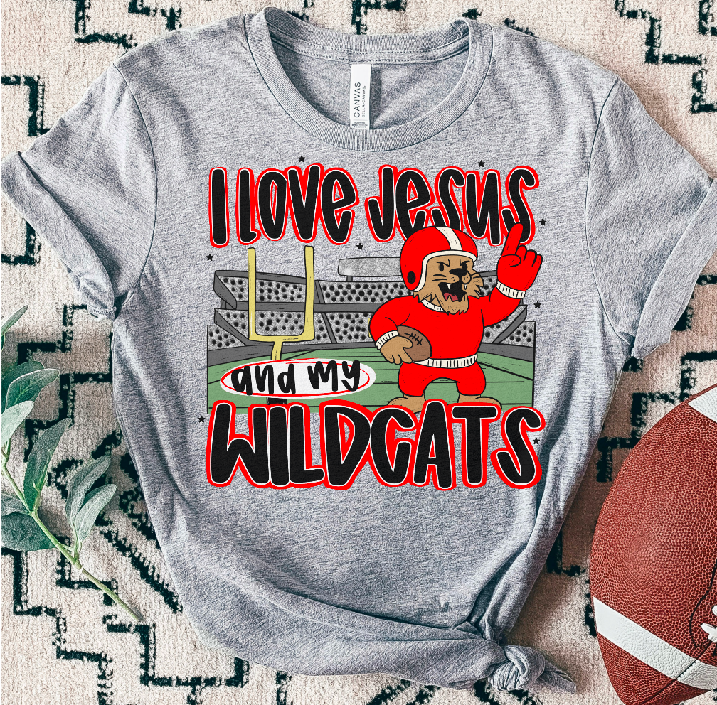 WILDCATS ; I love Jesus and Football - DTF TRANSFER (SAL JUNE25)