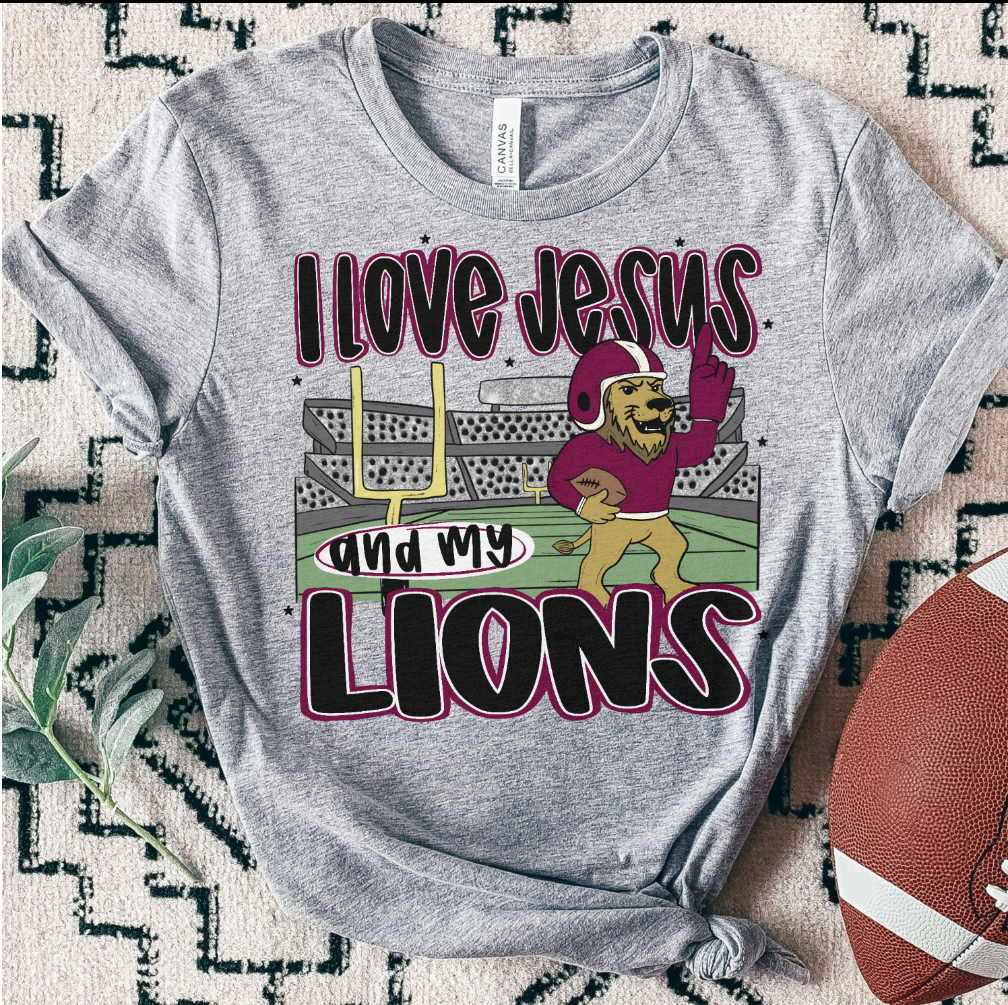 LIONS ; I love Jesus and Football - DTF TRANSFER (SAL JUNE25)