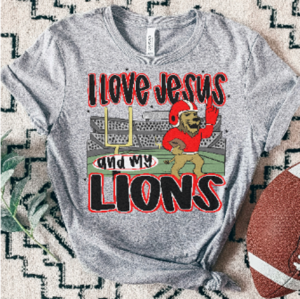 LIONS ; I love Jesus and Football - DTF TRANSFER (SAL JUNE25)
