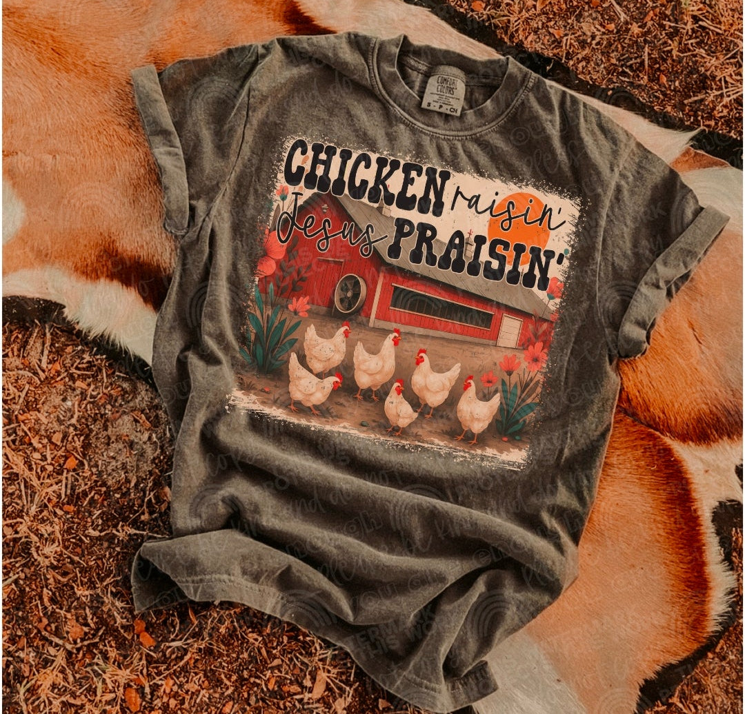 Barn Chicken raisin Jesus praisin - (DTF TRANSFER) SAL