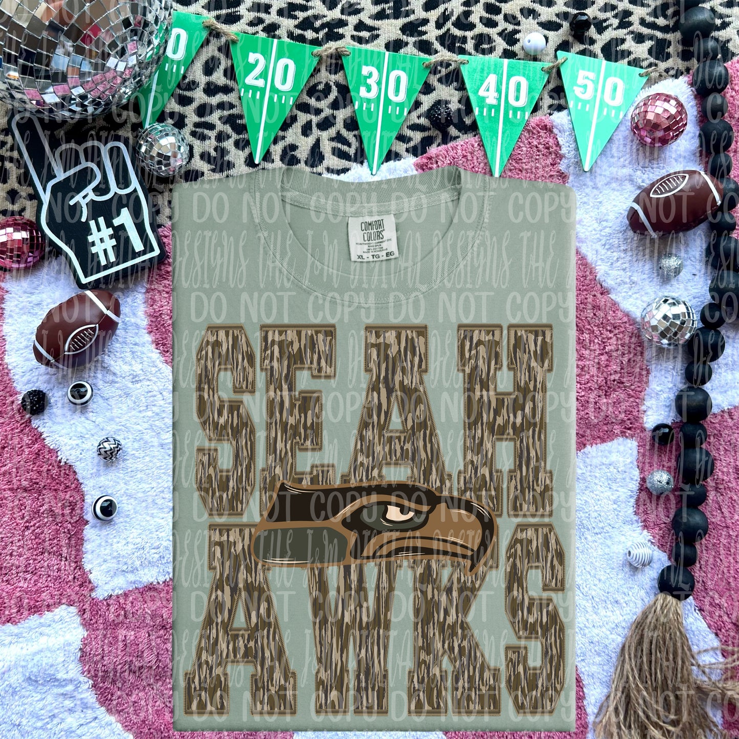 Seahawks - mascot camo - DTF TRANSFER (JMD)