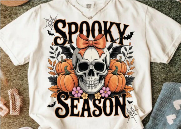 Spooky season skellie coquette bow - DTF TRANSFER (CFD)